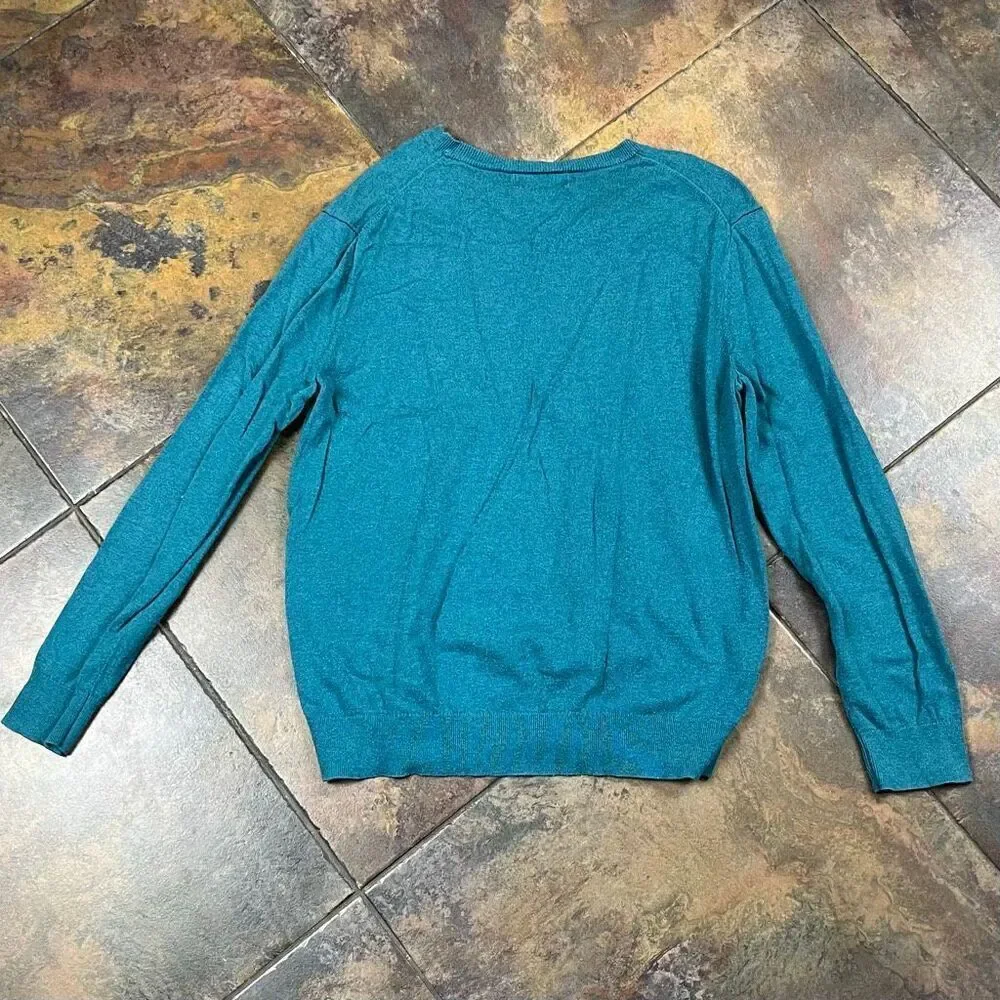 Banana Republic Premium Luxe Yarn Men’s Turquoise V-Neck Sweater L